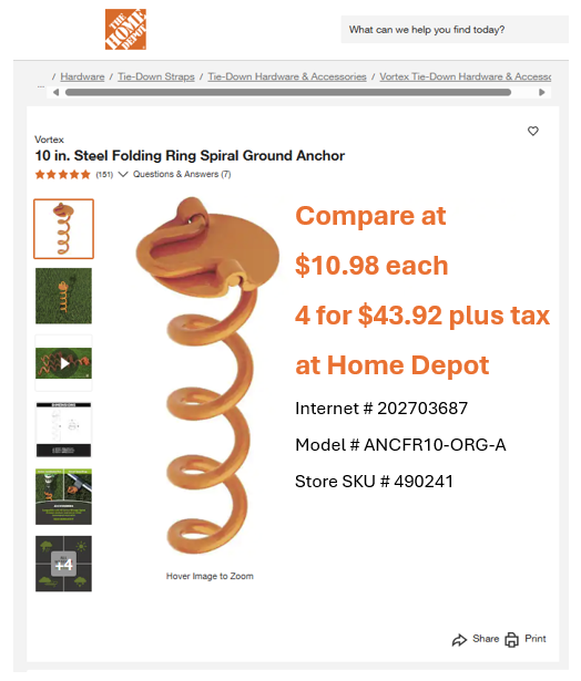 INFERNO Kit WITH SPIRAL STAKES - Brackets, Clips, Wire, and Heavy-Duty Spiral Stakes - fit Deadwood and Pumpkinhead