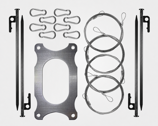 Mummy Kit WITH STRAIGHT STAKES - Bracket, Clips, Wire, and Heavy-Duty Straight Stakes