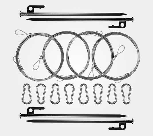 Bracketless Kit WITH STRAIGHT STAKES - DIY Clips, Wire, and Heavy-Duty Spiral Stakes - useful for lots of tall props